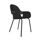 Showtime Nude Chair with Metal Base: Interior Seat + Armrest + Backrest Cushion + Ash Stained Black + Anthracite Grey