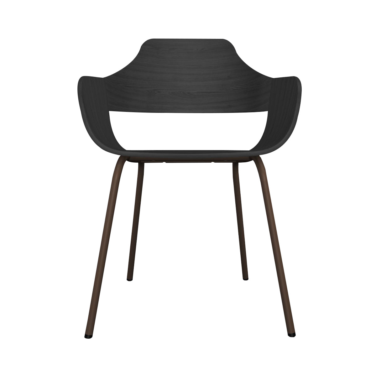 Showtime Chair with Metal Base: Ash Stained Black + Pale Brown