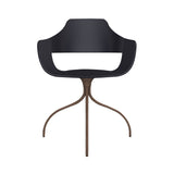 Showtime Chair with Swivel Base: Lacquered Black + Pale Brown