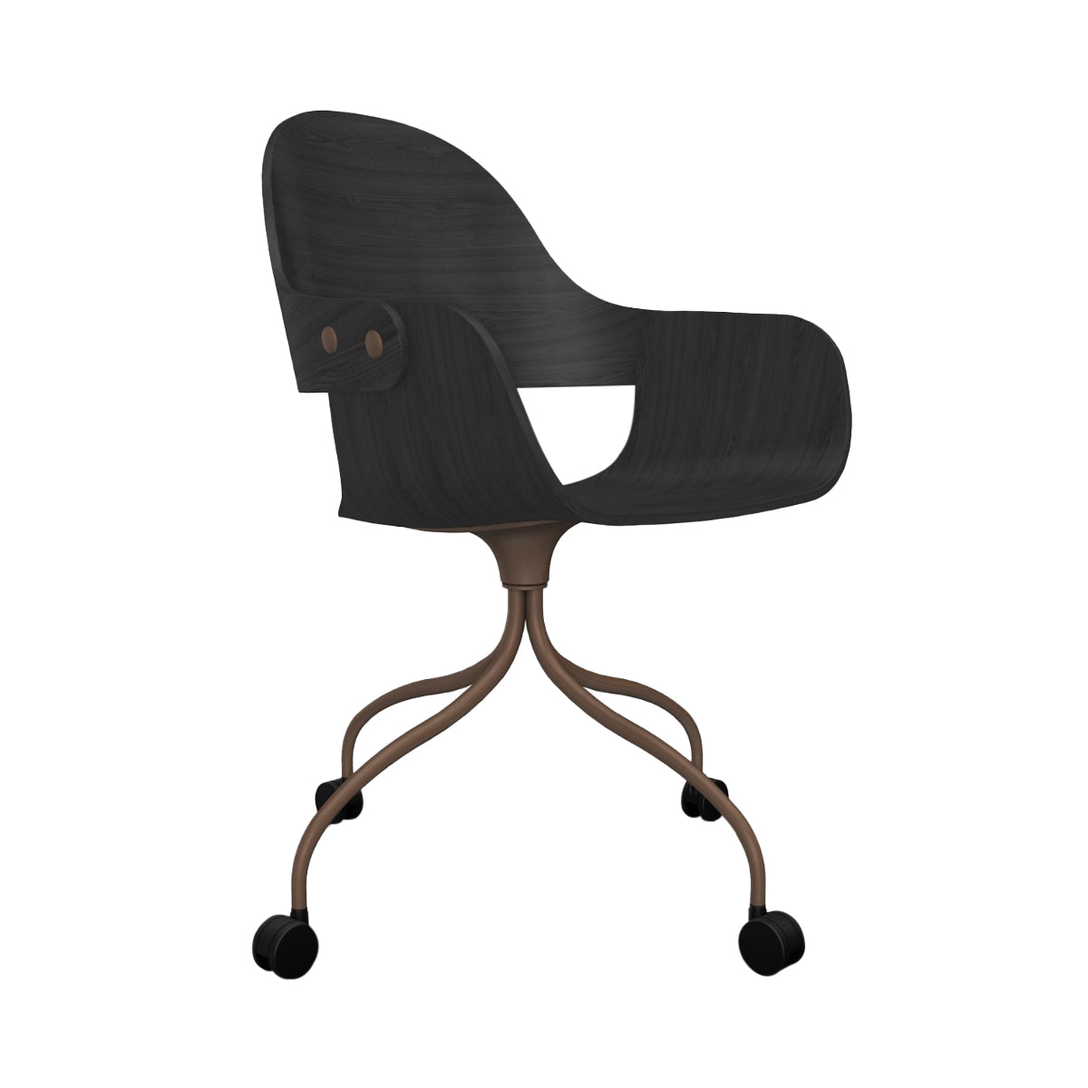 Showtime Nude Chair with Wheel: Ash Stained Black + Pale Brown