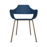 Showtime Chair with Metal Base: Lacquered Blue + Beige