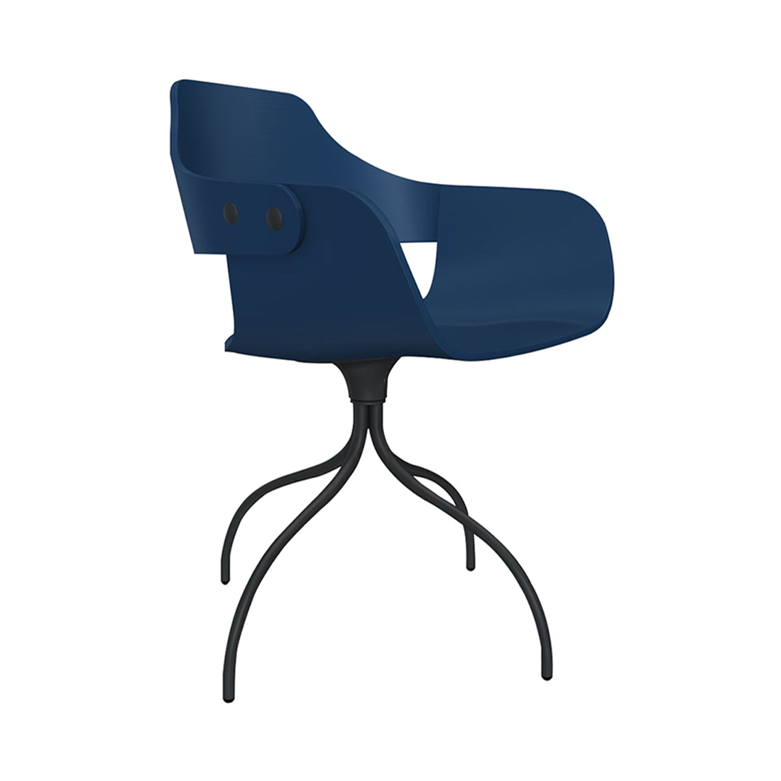 Showtime Chair with Swivel Base: Lacquered Blue + Anthracite Grey