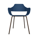 Showtime Chair with Metal Base: Lacquered Blue + Pale Brown