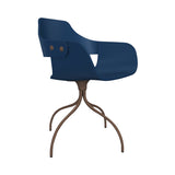 Showtime Chair with Swivel Base: Lacquered Blue + Pale Brown