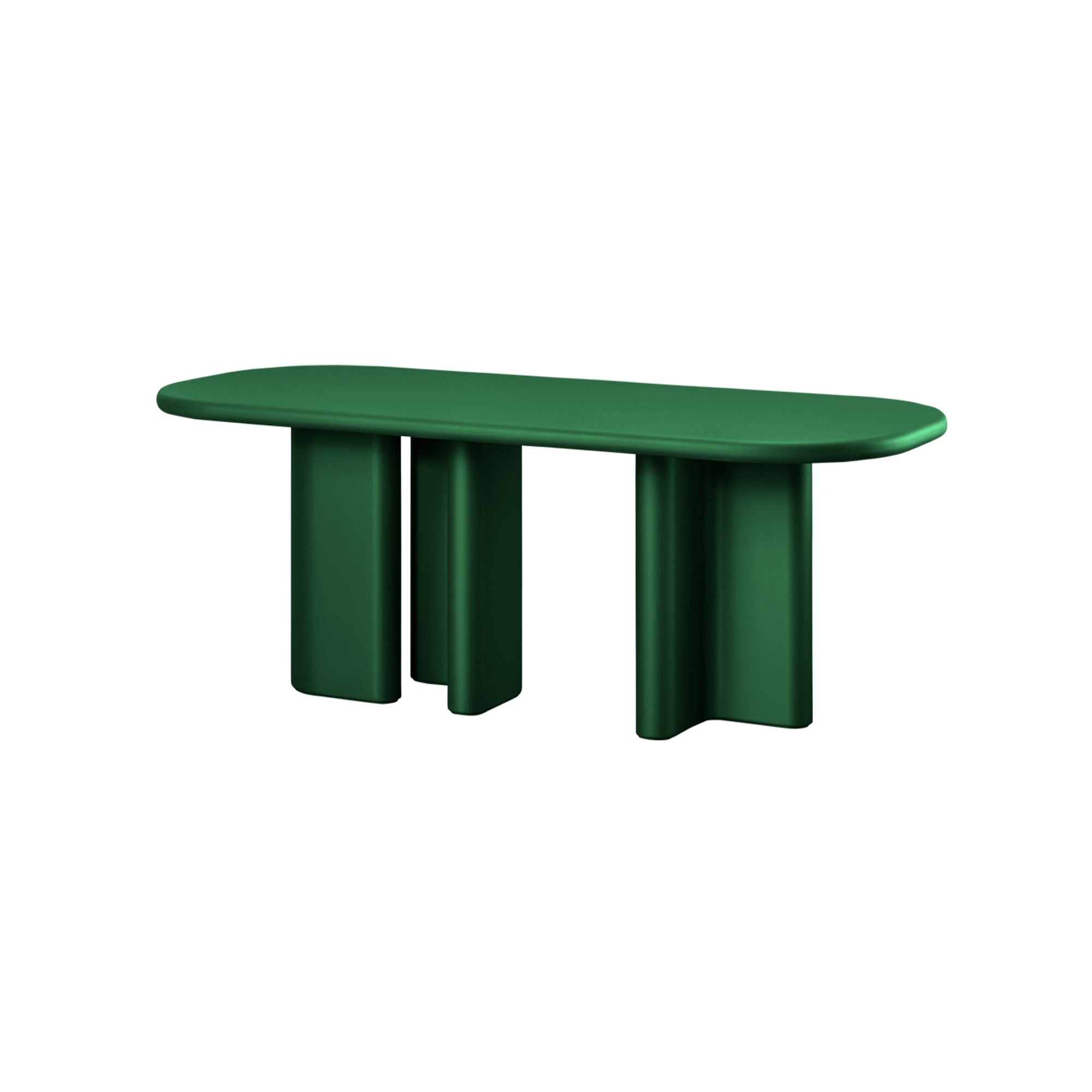 Bonbon 3 Rectangular Dining Table: Small + Lacquered Pine + Lacquered Pine