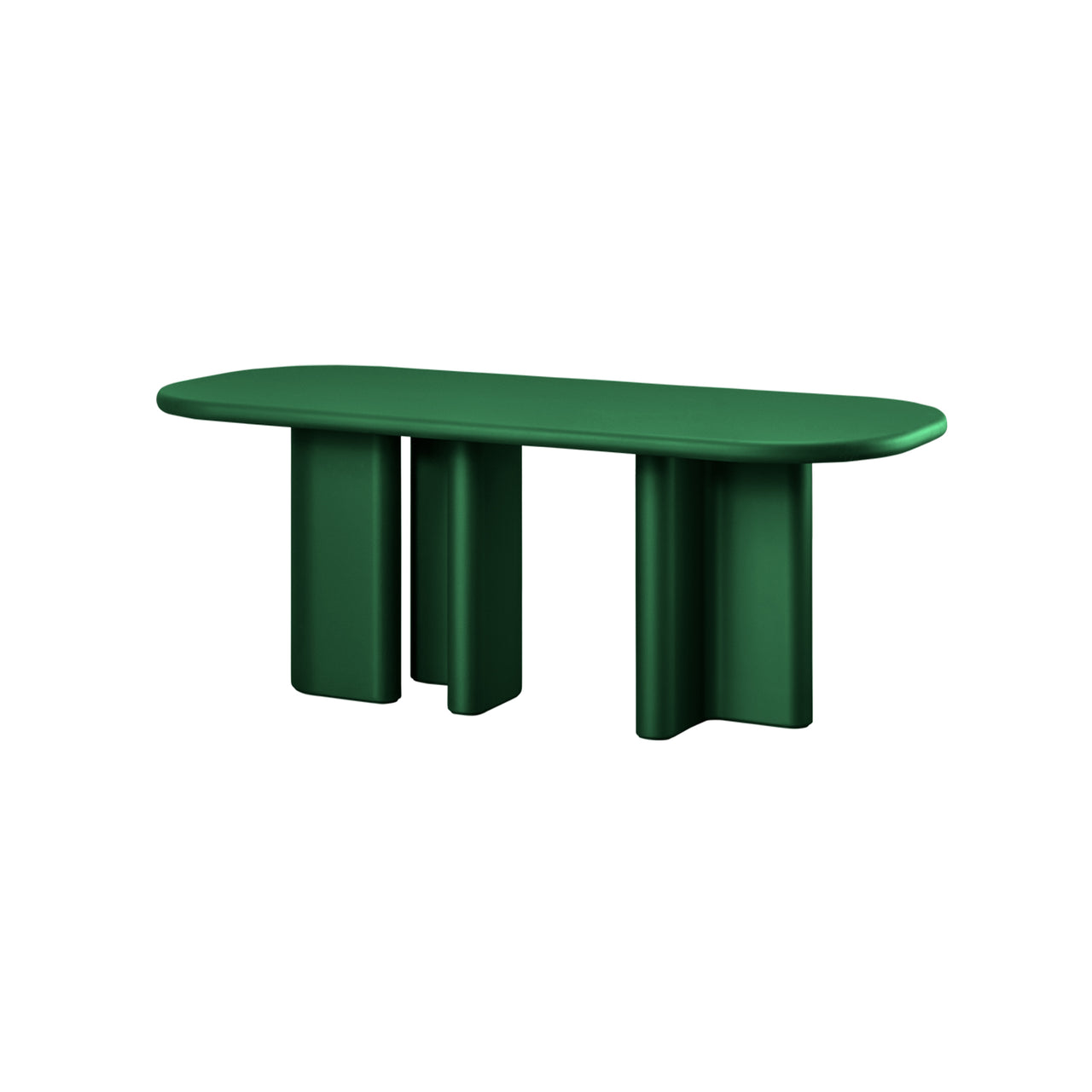 Bonbon 3 Rectangular Dining Table: Small + Lacquered Pine + Lacquered Pine