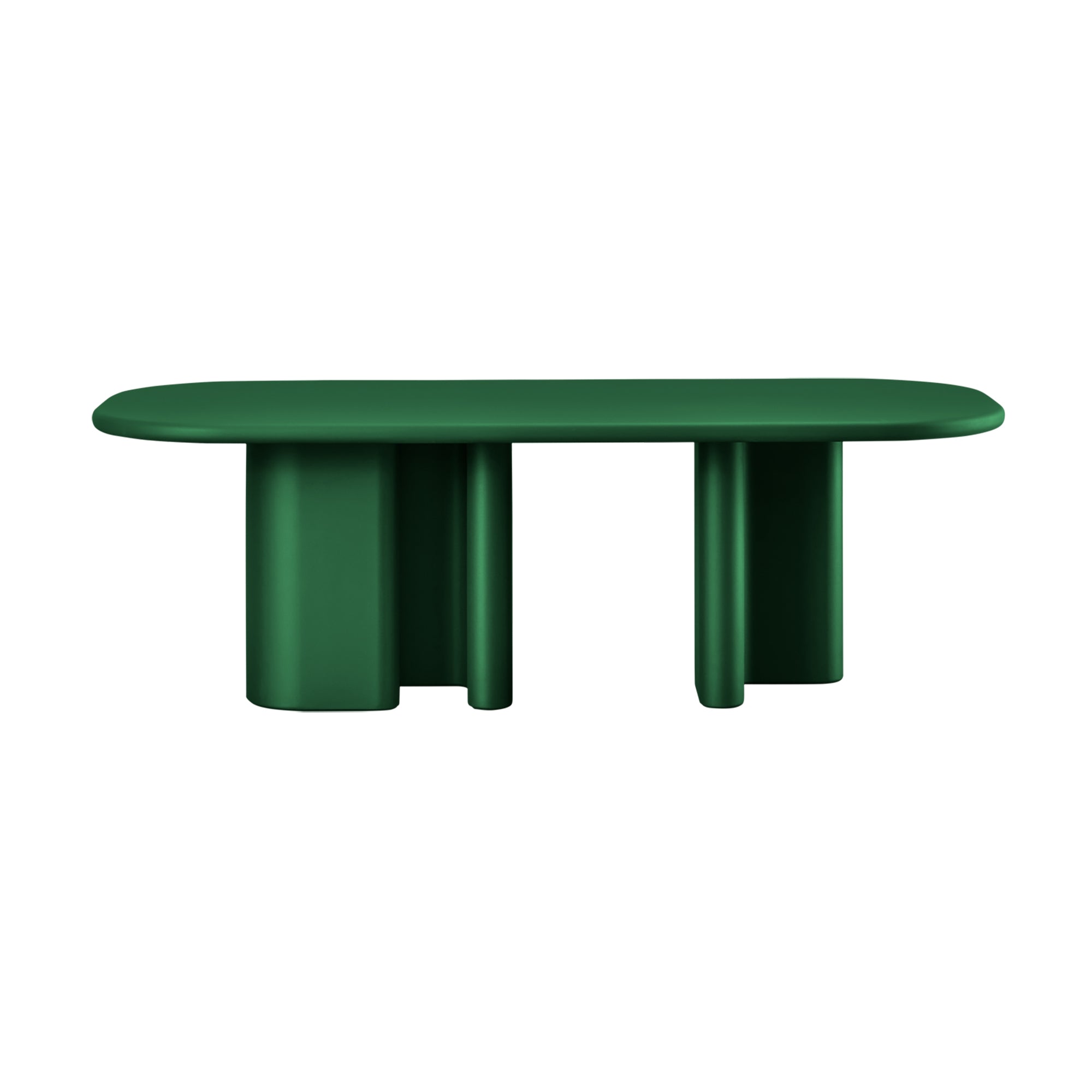 Bonbon 3 Rectangular Dining Table: Medium + Lacquered Pine + Lacquered Pine 