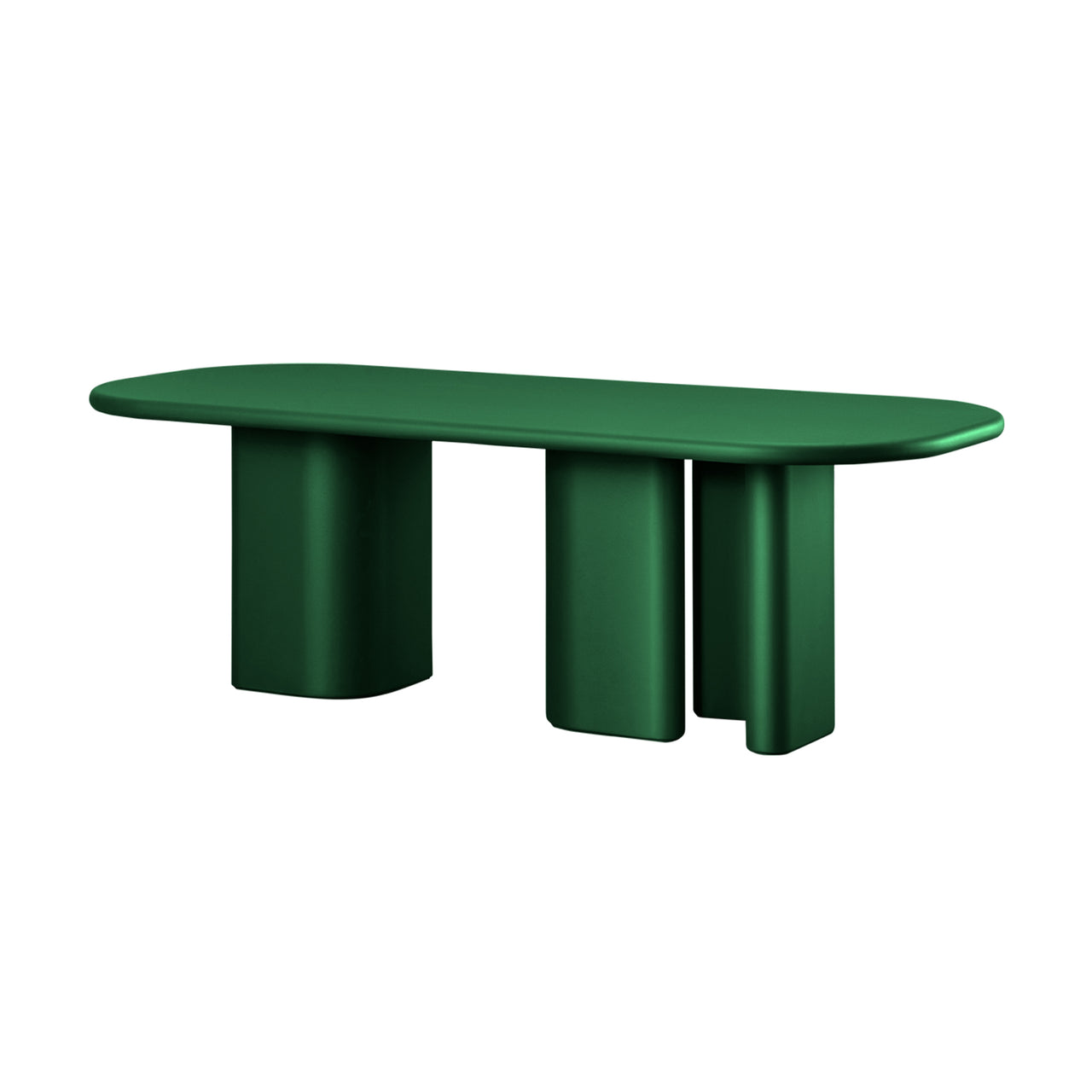 Bonbon 3 Rectangular Dining Table: Medium + Lacquered Pine + Lacquered Pine 