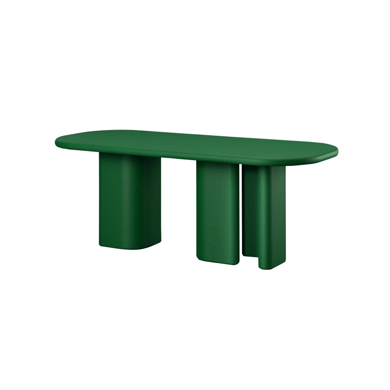 Bonbon 3 Rectangular Dining Table: Small + Lacquered Pine + Lacquered Pine