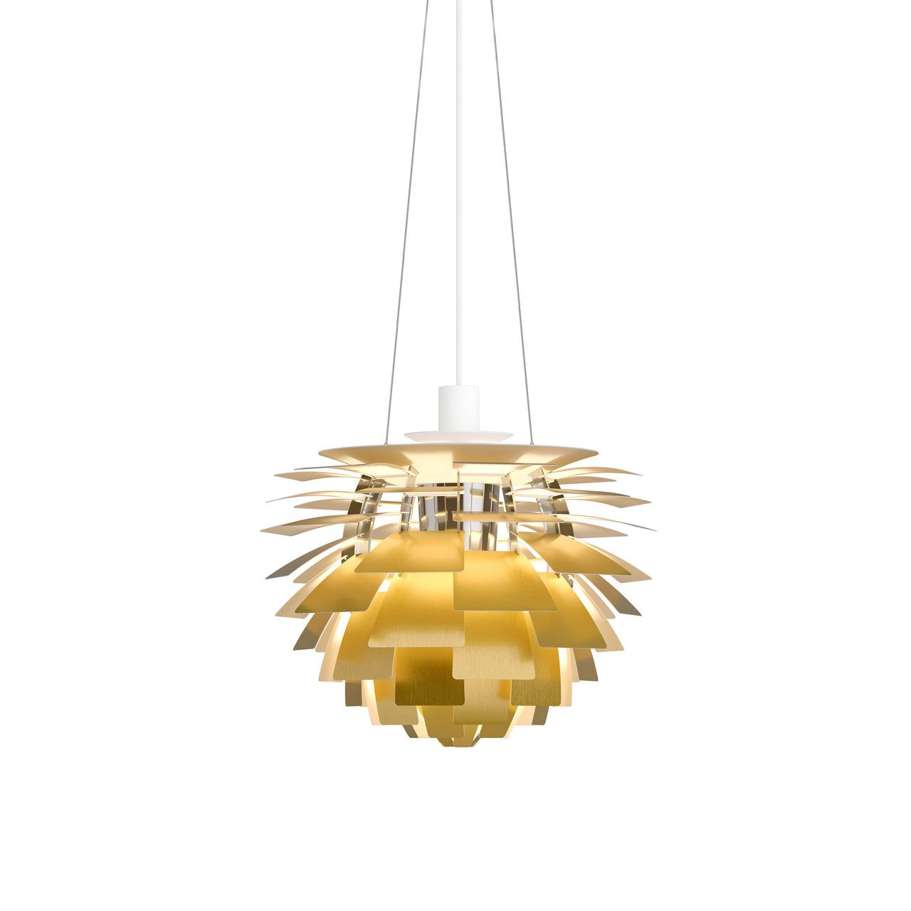 PH Artichoke Pendant: Small + Brass + White