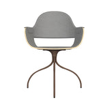 Showtime Nude Chair with Swivel Base: Full Upholstered + Natural Ash + Pale Brown 