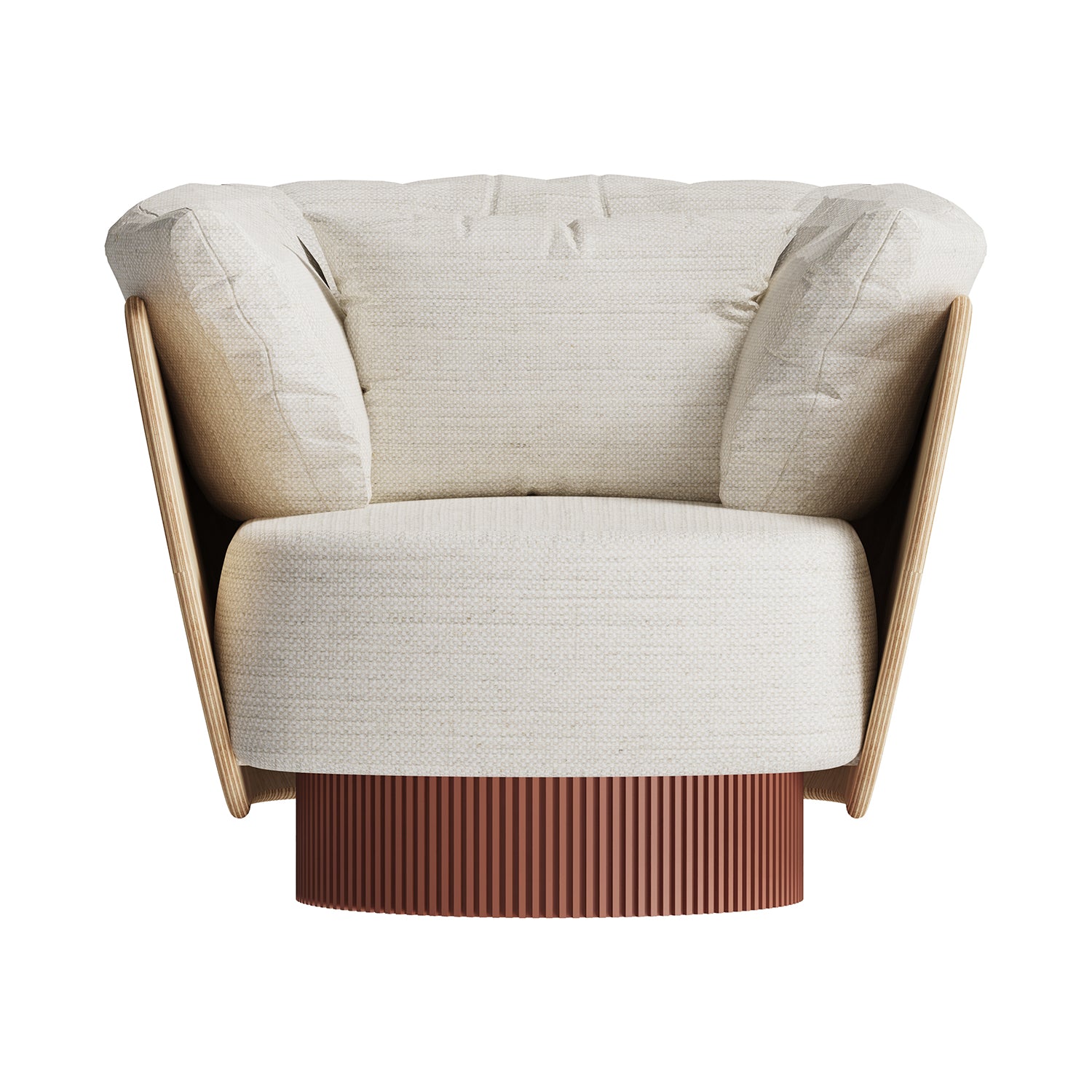 Dune Armchair: Walnut Stained Oak + Copper