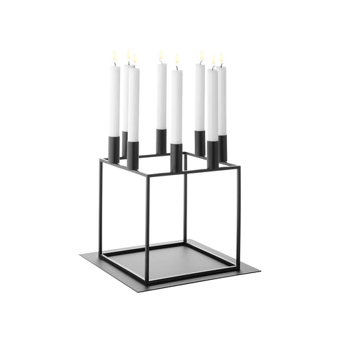 Kubus Candleholders: Black + 8 + With Base