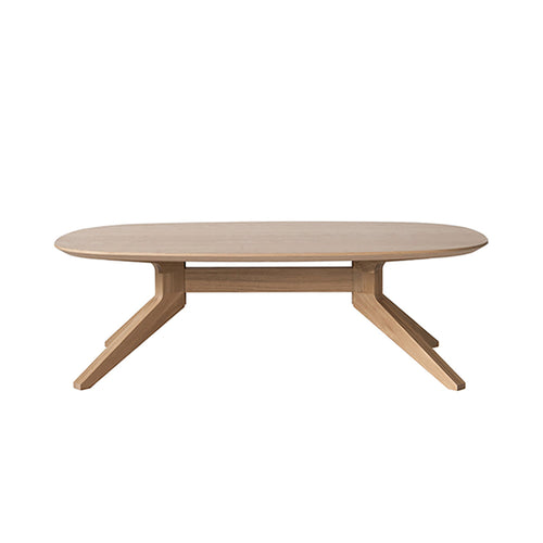 Cross Oval Coffee Table: Oak