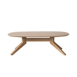 Cross Oval Coffee Table: Oak
