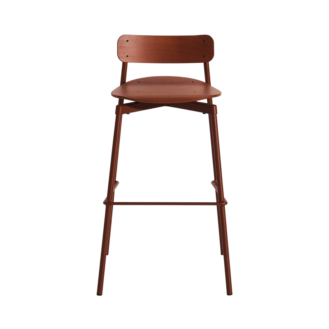Fromme Bar Stool: Brown Red