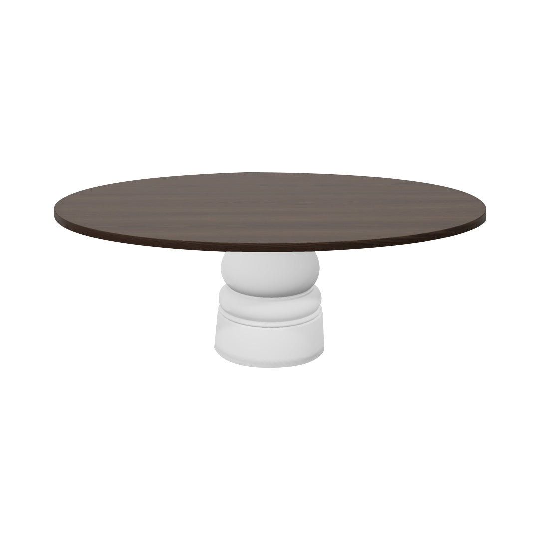Container Oval Table: Small + New Antiques + Cinnamon Stained + White