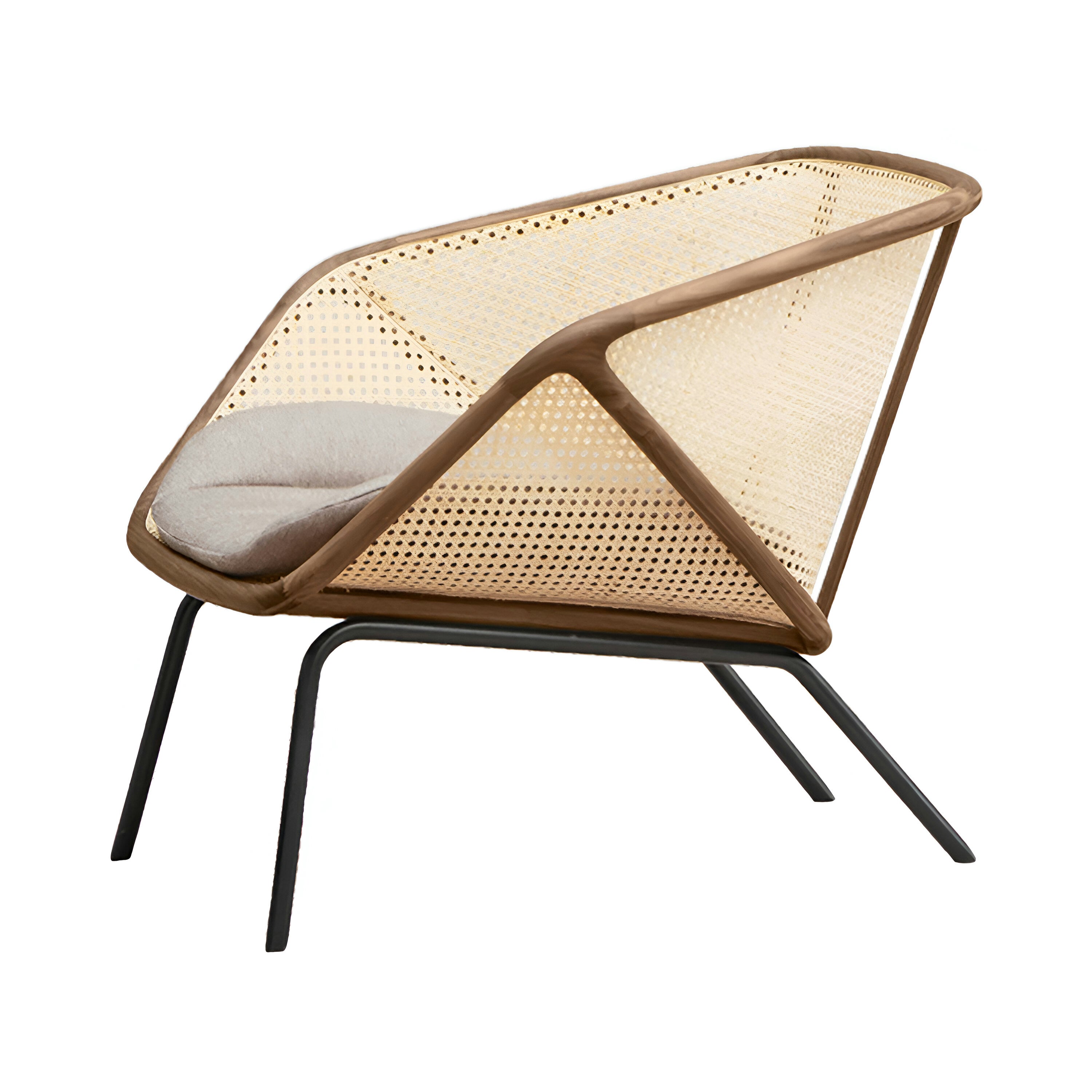 Colony Armchair: Seat Cushion + Canaletto Walnut + Natural Vienna Straw 