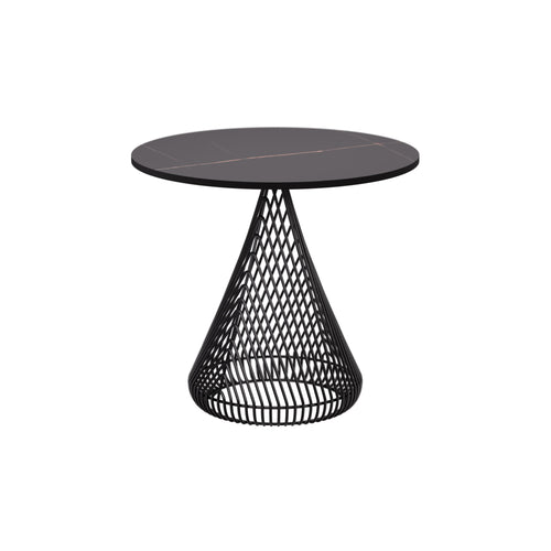 Cono Table with Stone Top: Black