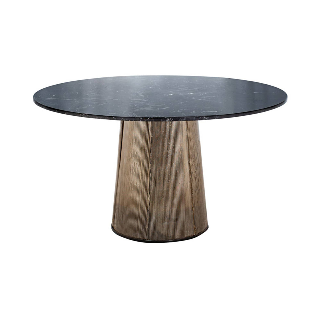 Bent Dining Table: Black + Smoky Grey