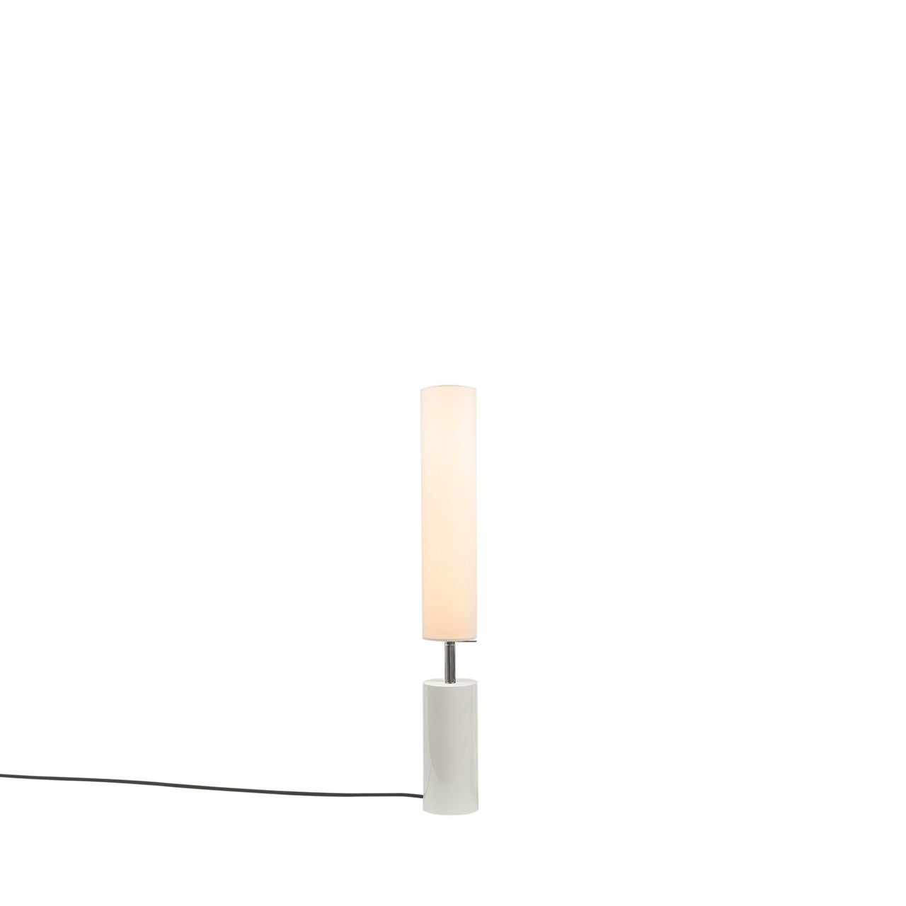 Clopes 09 Floor Lamp: Low + Polished Nickel + Glossy White