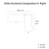 Delta Sectional Sofa: Modular + Composition 4 + Right