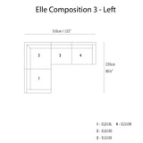 Elle Sectional Sofa: Composition 3 - Left