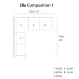 Elle Sectional Sofa: Composition 1