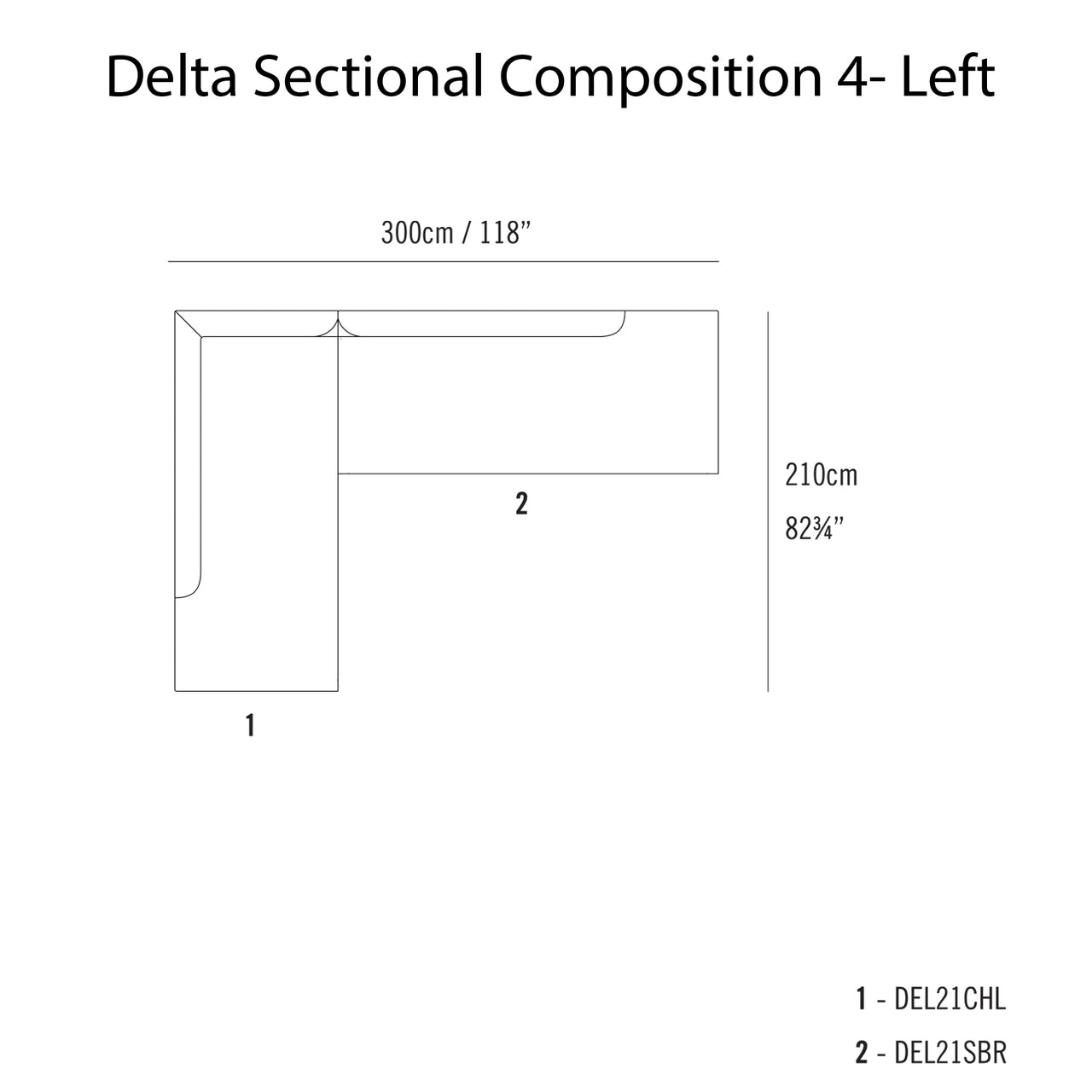 Delta Sectional Sofa: Modular + Composition 4 + Right