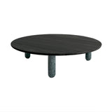 Sunday Coffee Table: Round + Indian Green Marble + Black Stained Wood