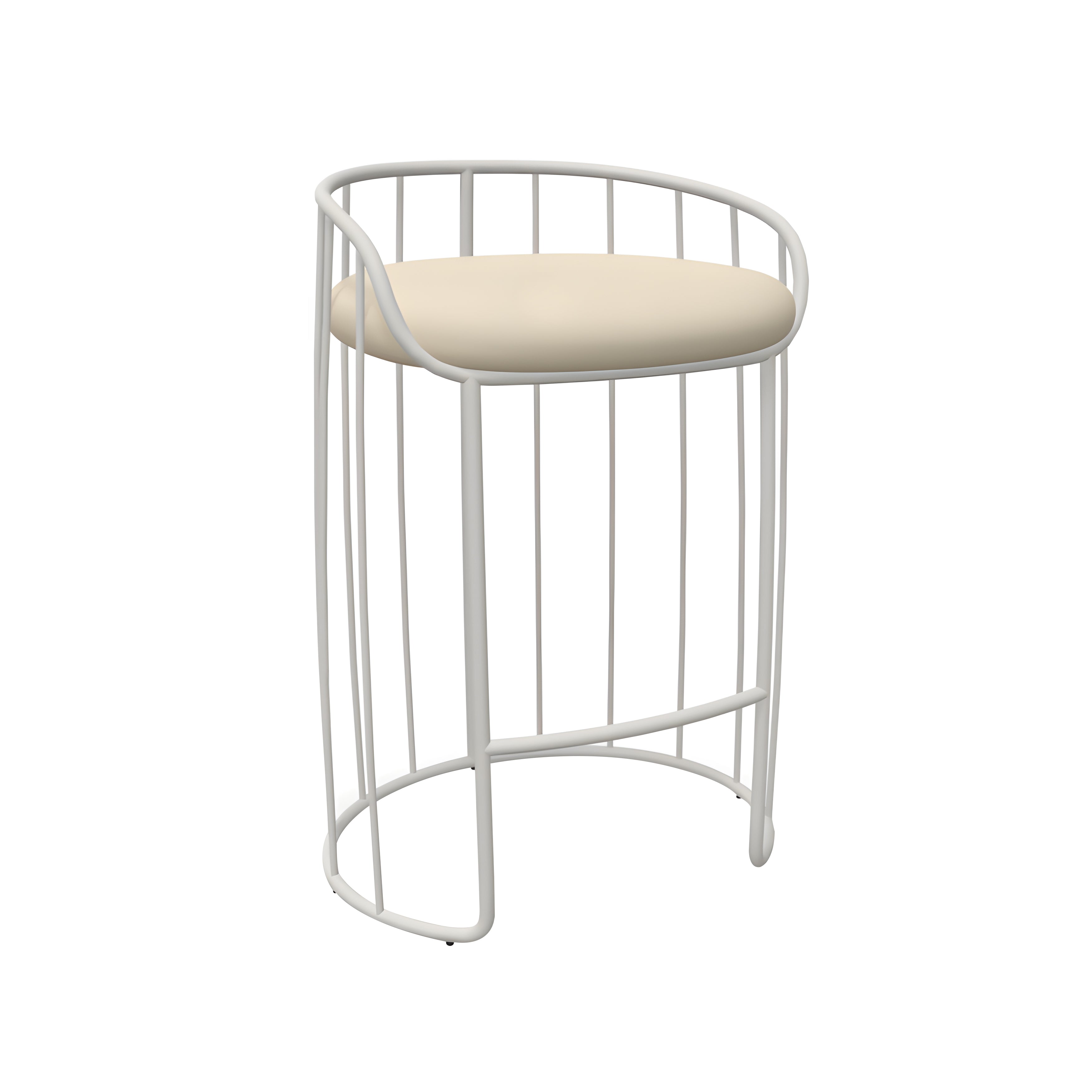 Tonella Bar + Counter Stool: Counter + Gris Seda Matt Lacquered