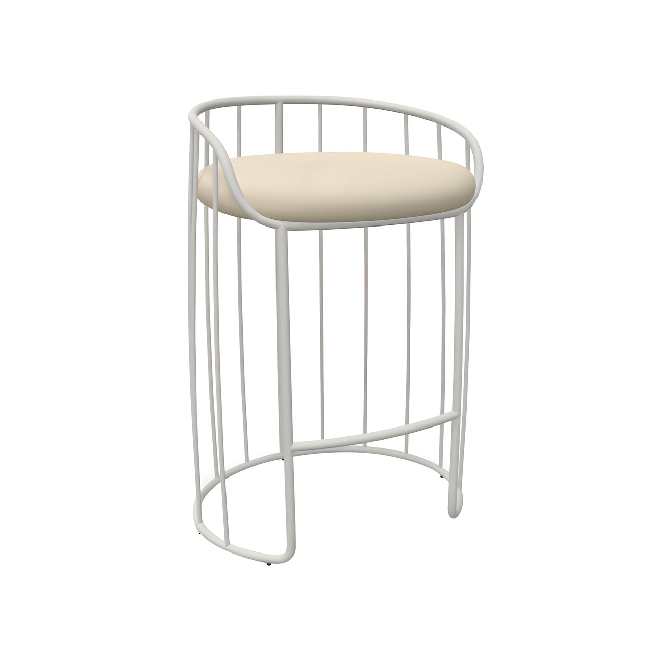 Tonella Bar + Counter Stool: Counter + Gris Seda Matt Lacquered