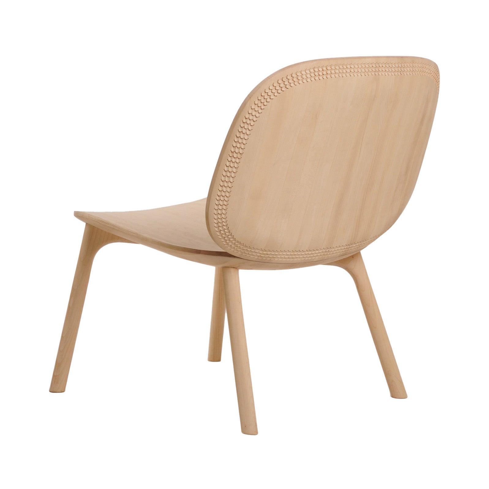 Unna Lounge Chair: White Oiled Oak + Without Cushion