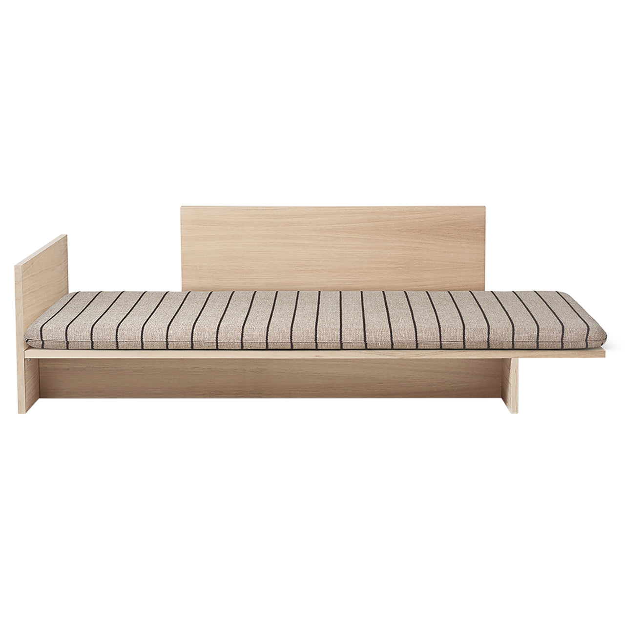 Kona Daybed: Upholstered + Natural Oak + Pasadena Sand + Black