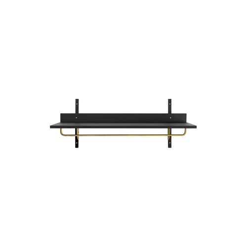 Sector Rack Shelf: Black Ash + Brass