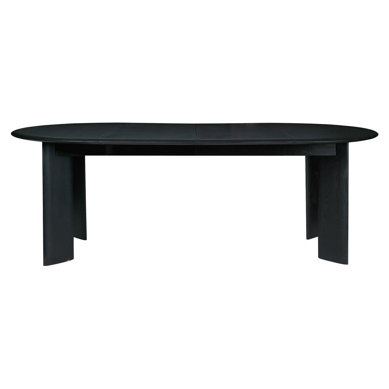 Bevel Extendable Table: With Two Extension + Black Oiled Beech