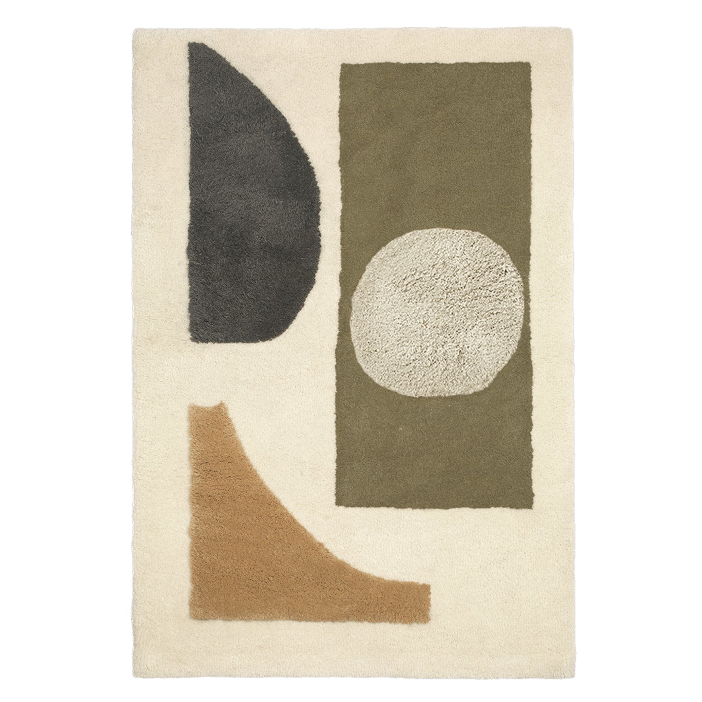 Bloco Tufted Rug: Large - 70.9 + Green + Off-white