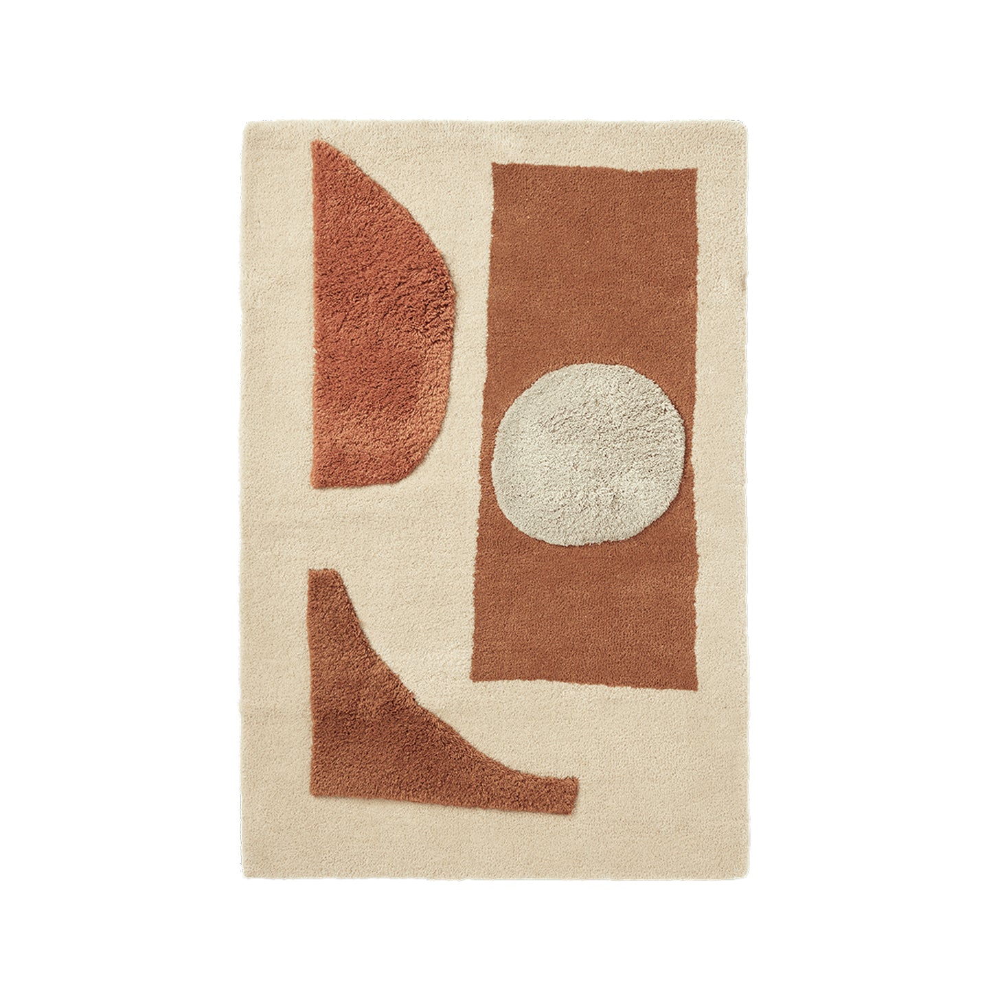 Bloco Tufted Rug: Small - 47.2 + Blush + Off-white