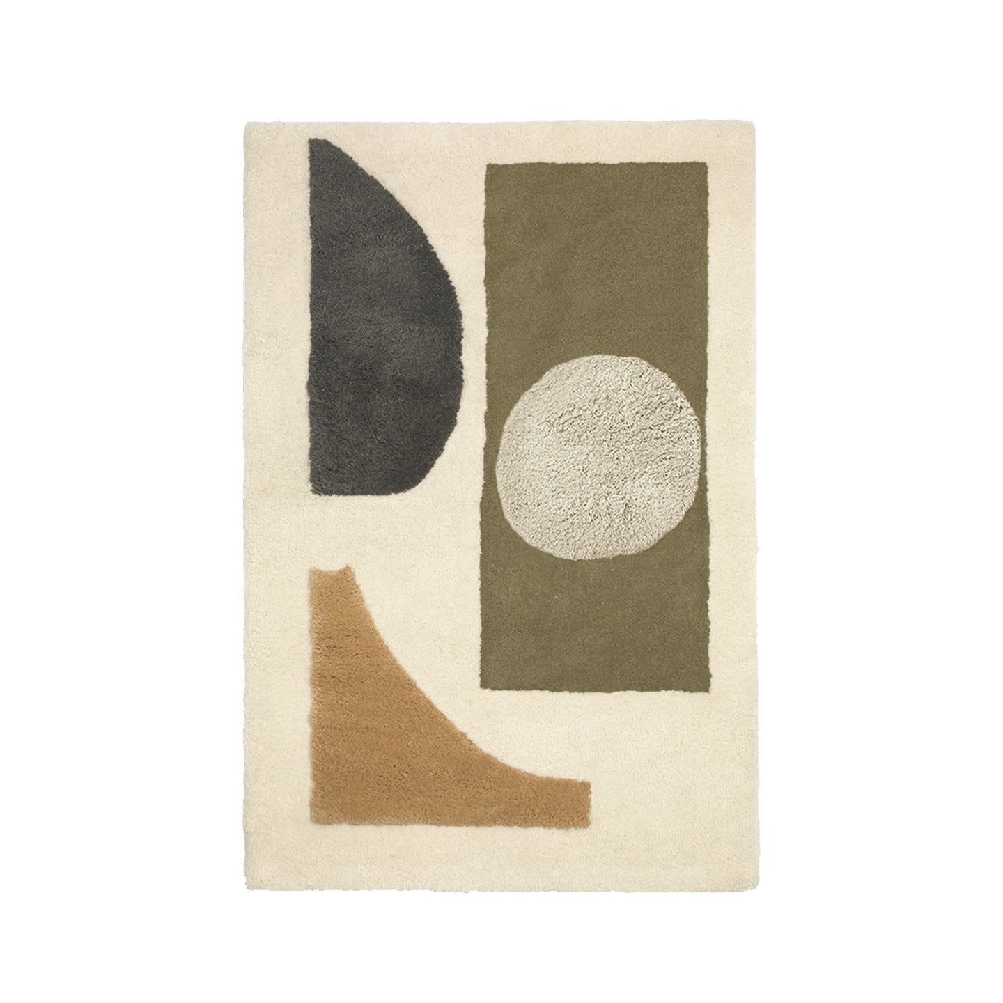 Bloco Tufted Rug: Small - 47.2 + Green + Off-white