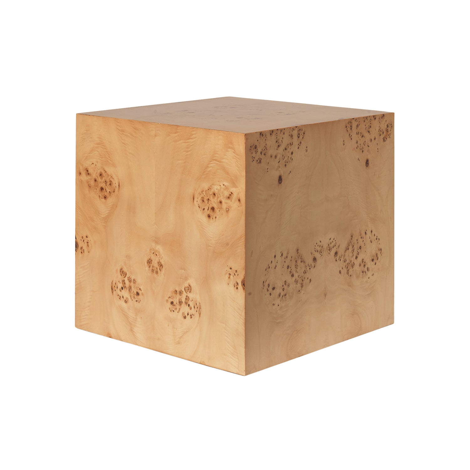 Burl Cube Side Table