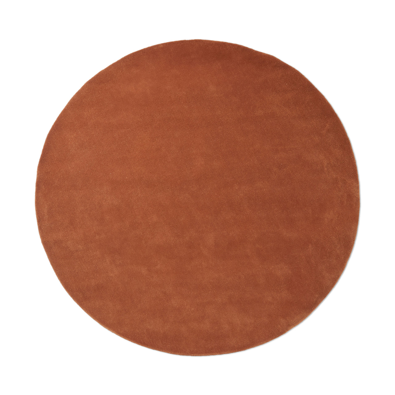 Stille Tufted Rug: Round + Red Brown