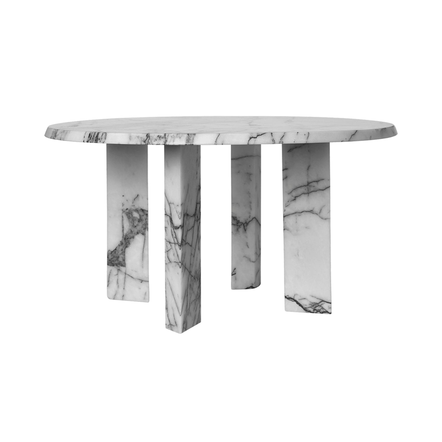 Taula Coffee Table: White + Charcoal