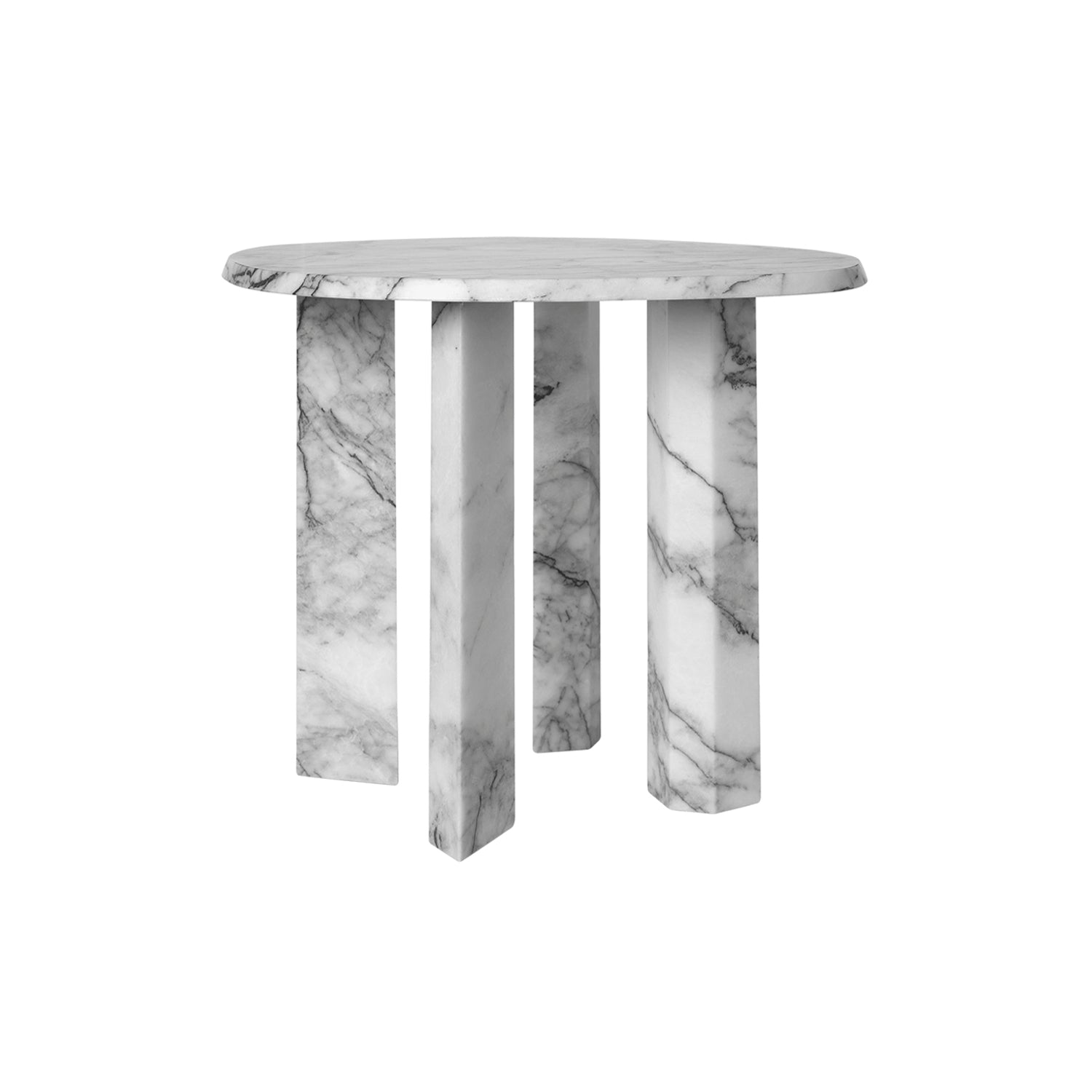 Taula Side Table: White + Charcoal