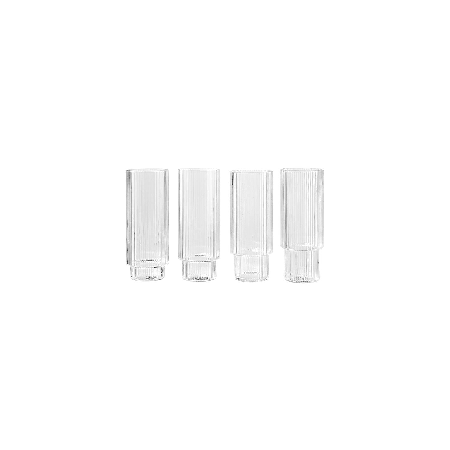 Ripple Long Drink Glasses: Set of 4