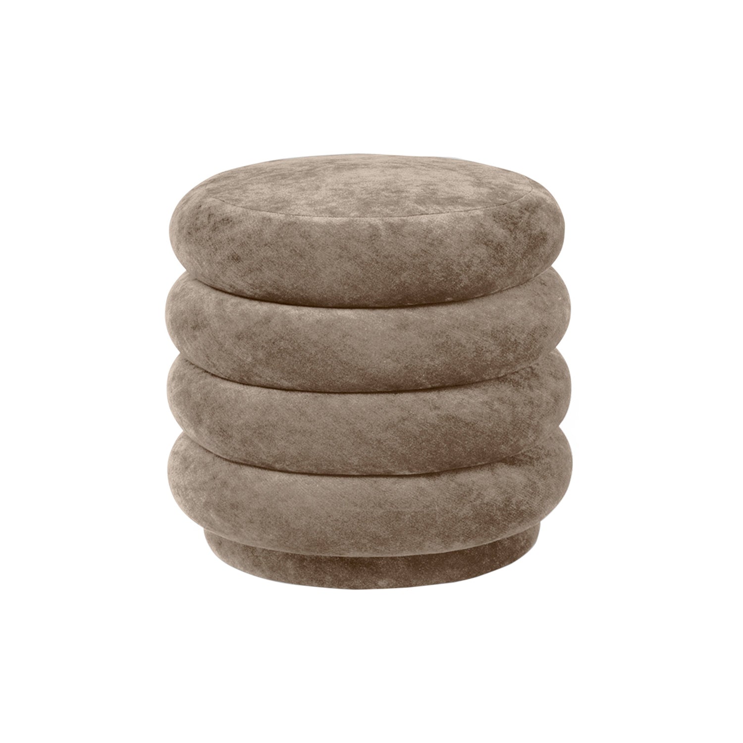 Pouf Round: Faded Velvet Beige