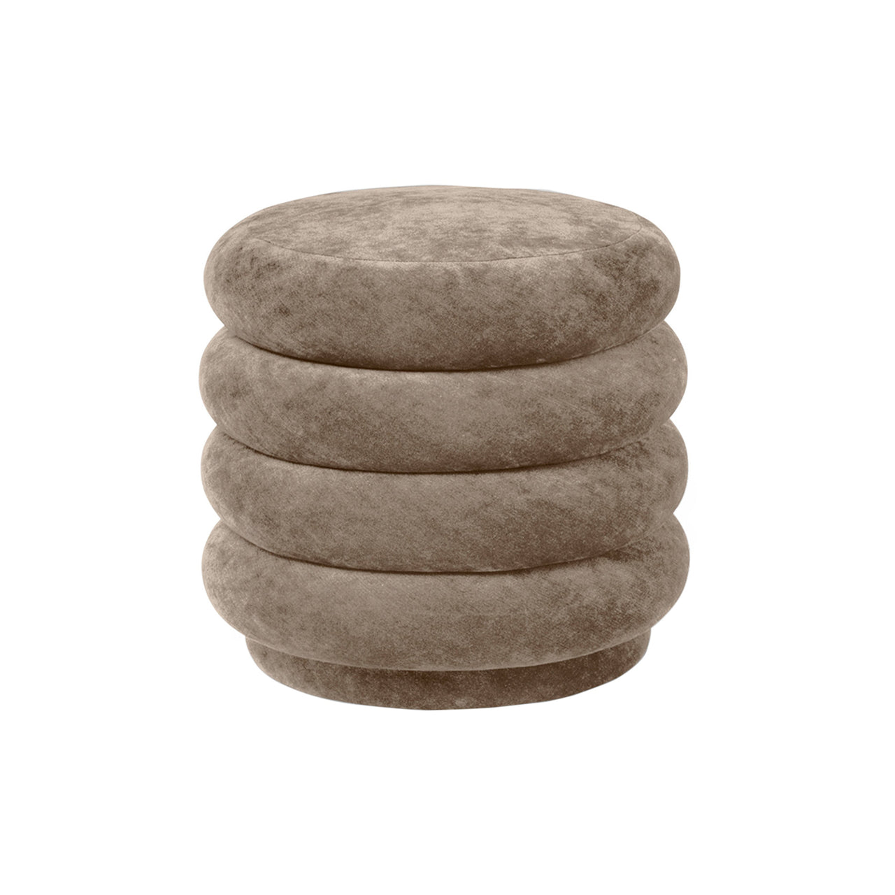 Pouf Round: Faded Velvet Beige