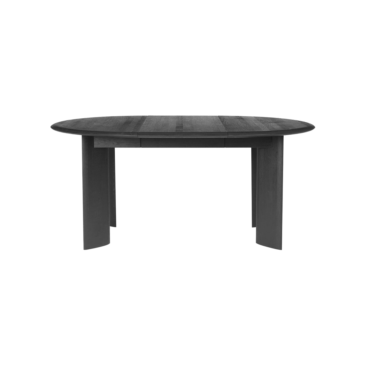 Bevel Extendable Table: With One Extension + Black Oiled Oak