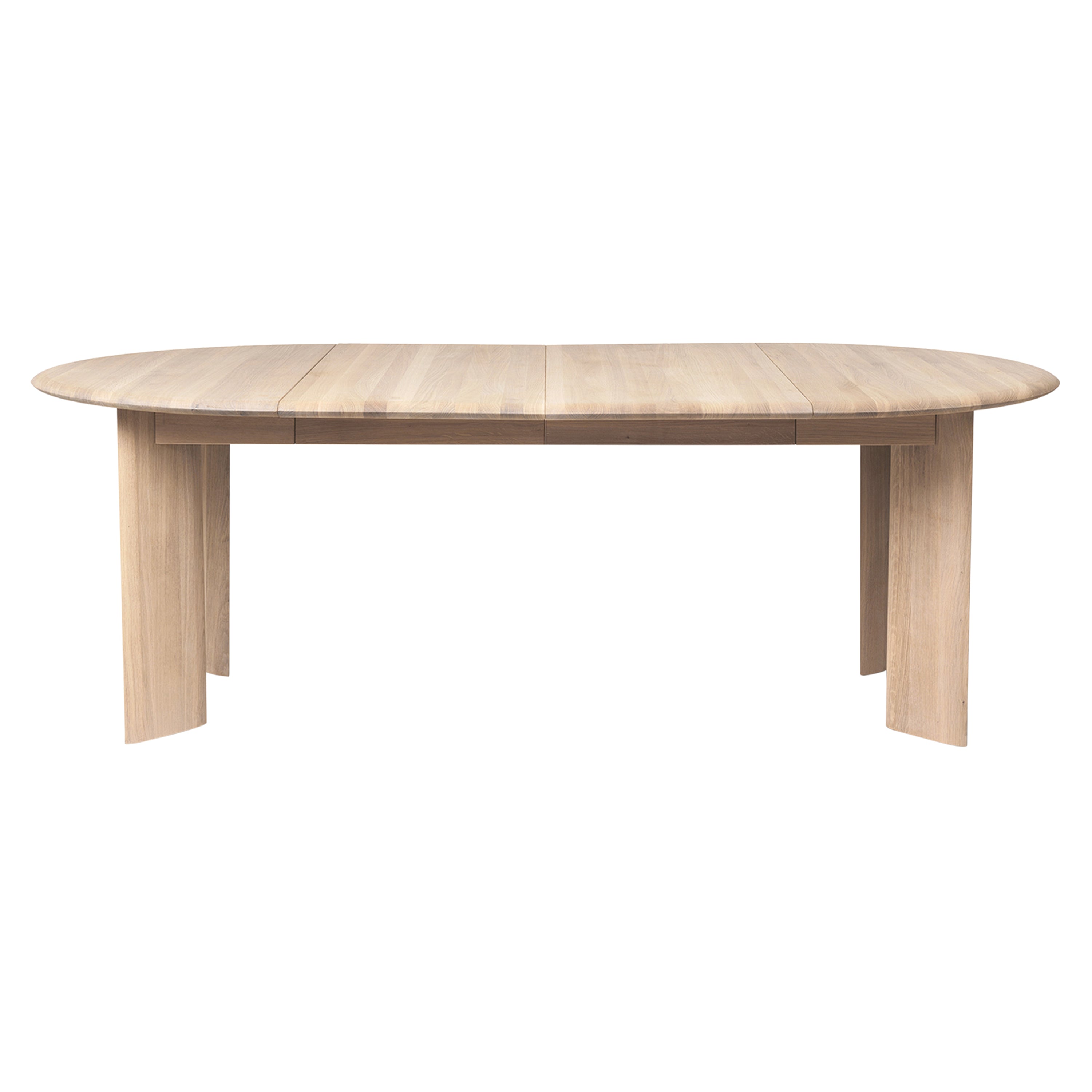 Bevel Extendable Table: With Two Extension + White Oiled Oak