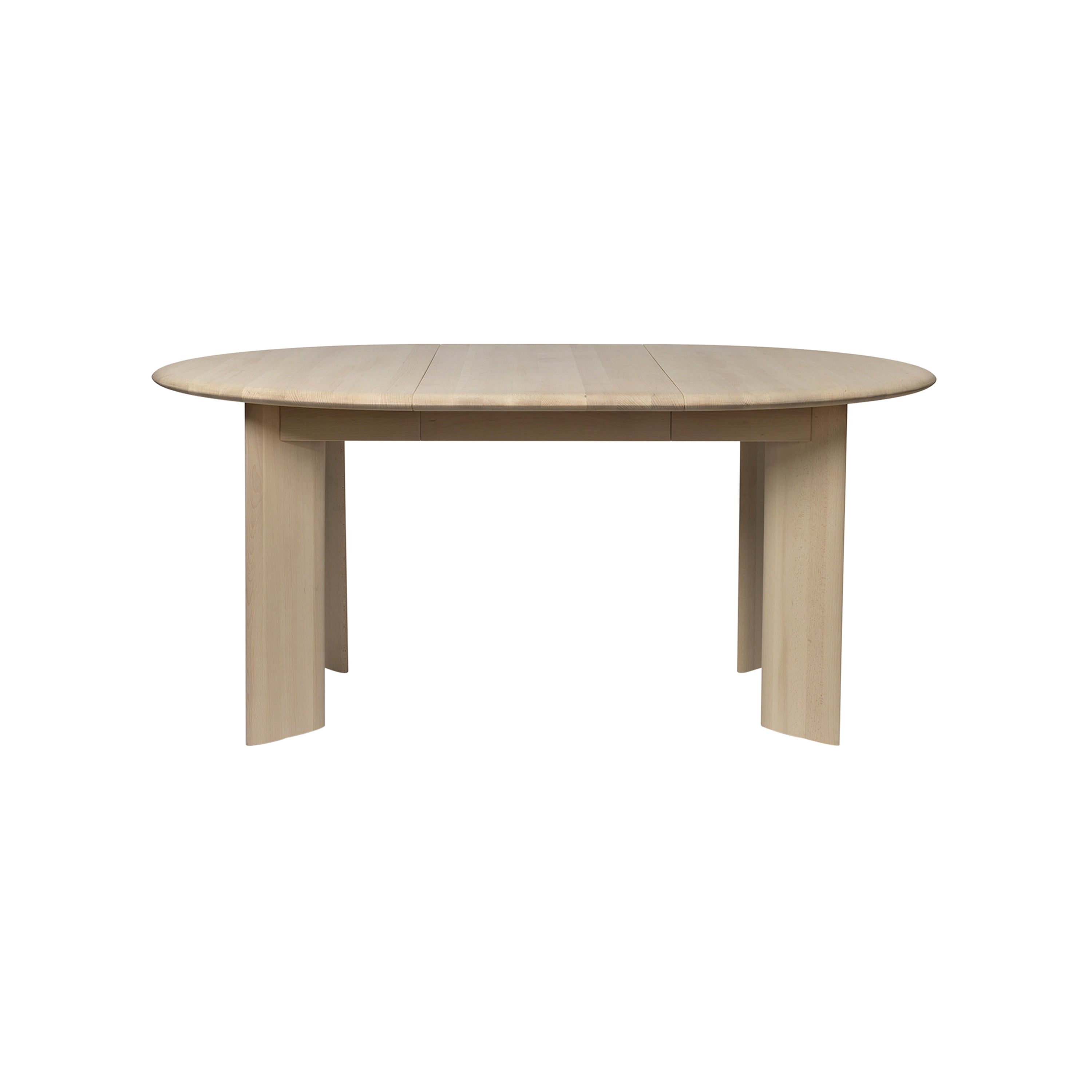 Bevel Extendable Table: With One Extension + White Oiled Beech