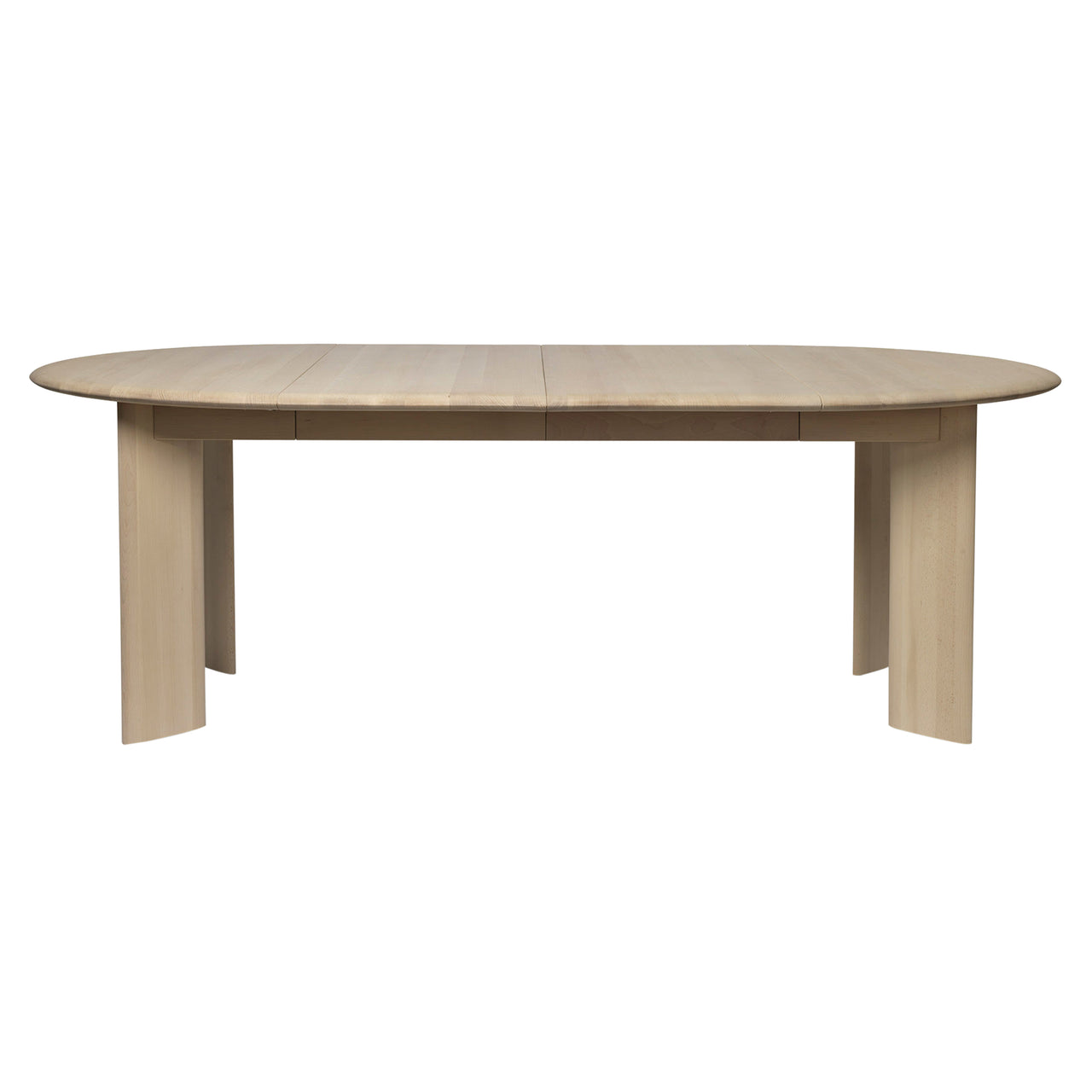 Bevel Extendable Table: With Two Extension + White Oiled Beech